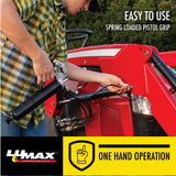 LUMAX LX-1152 Black Heavy Duty Deluxe Pistol Grease Gun with 18" Flex Hose, Handy 3-Way Loading - Fill with Standard Cartridge, Suction or Bulk Fill. Convenient One-Hand Operation for Easy Greasing. LUMAX