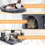 Yaheetech 23.5in Cat Tree Tower, Cat Condo with Sisal-Covered Scratching Posts, Cat House Activity Center Furniture for Kittens, Cats and Pets - Dark Gray Yaheetech