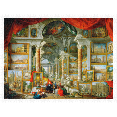Pintoo Jigsaw Puzzles 1200 Piece for Adults - Giovanni Paolo Panini - Picture Gallery with Views of Modern Rome Beautiful Plastic Puzzle for Home Decor Zero Dust Easy Storage [H2843] Pintoo