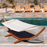 Lazy Daze Hammocks 13 FT Outdoor Arc Wood Hammock Stand, 2 Person Russian Pine Hardwood Hammock Stand with Carabiners and Chains, for Outdoor Patio Garden Yard Poolside, 500lb Capacity, Brown Lazy Daze Hammocks