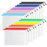 SUNEE Plastic Mesh Zipper Pouch 11x16 in (6 Colors, 18 Packs),Extra Large Water-Resistant Zip Bag for School Office Supplies, Puzzles & Games Organizing Storage SUNEE