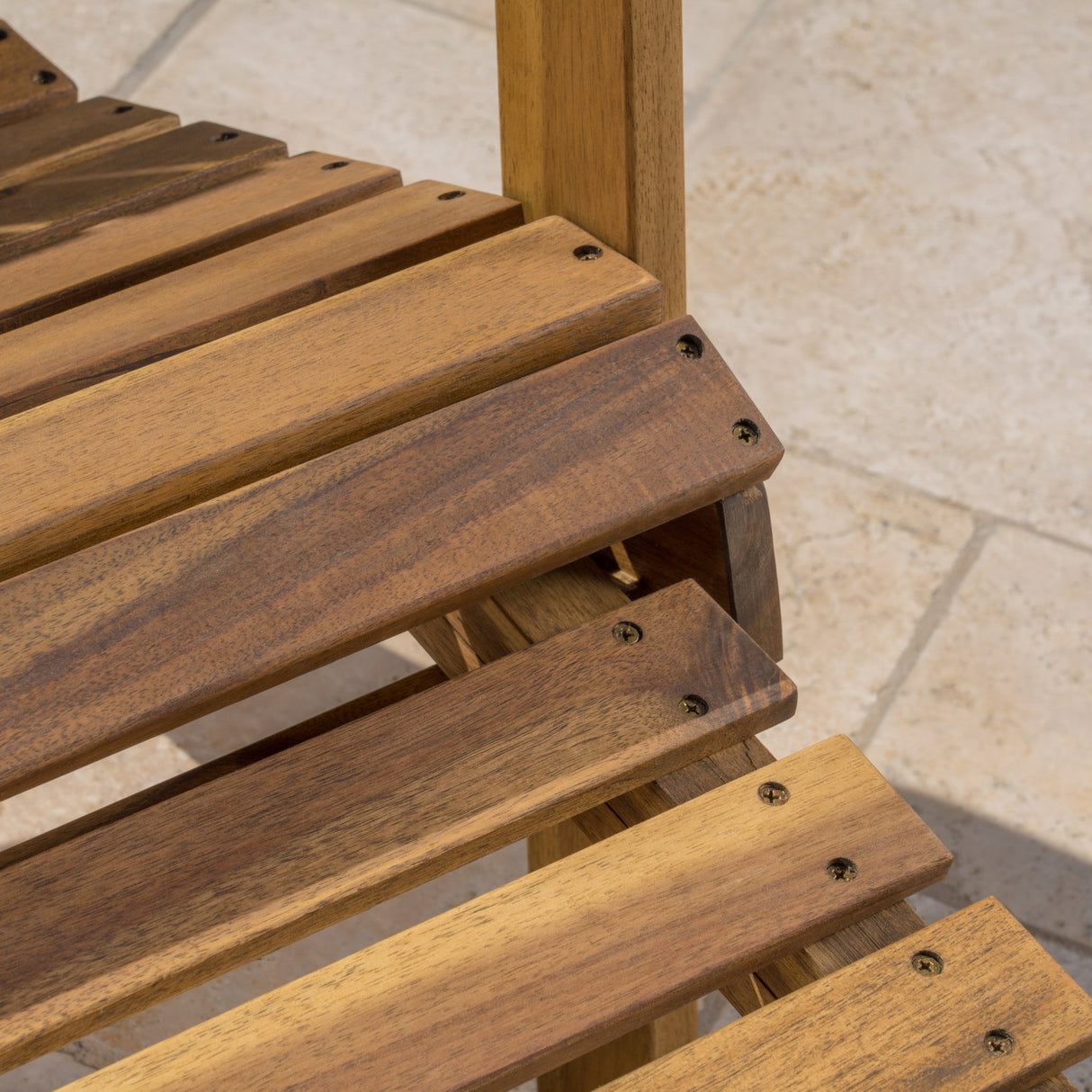 GDFStudio Outdoor Reclining Wood Adirondack Chair with Footrest (2, Natural Stained) GDFStudio