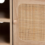 Baxton Studio Elsbeth TV Stand, 43.30" W x 15.00" D x 18.50" H, Light Brown/Natural Brown Baxton Studio