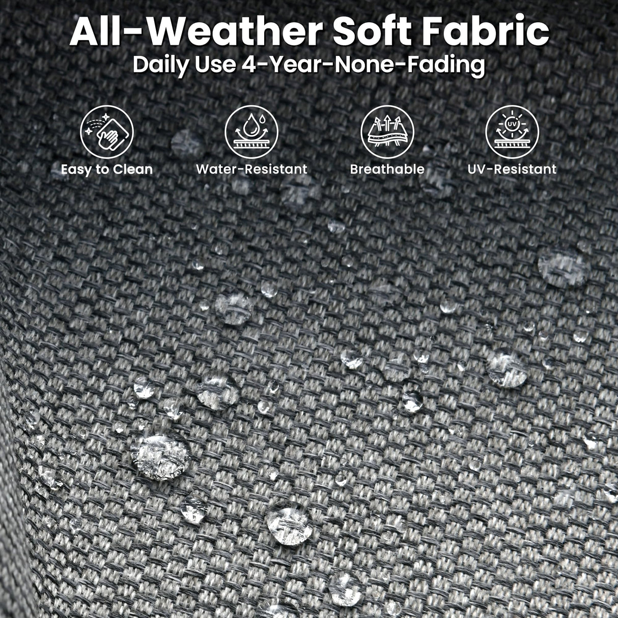 ovios 9 Pieces Patio Furniture Set, Outdoor Wicker Sofa Couch with Rocking Swivel Chairs Fire Pit Table, Modern Deep Seat Rattan Conversation Sets for Porch Deck, Dark Grey ovios