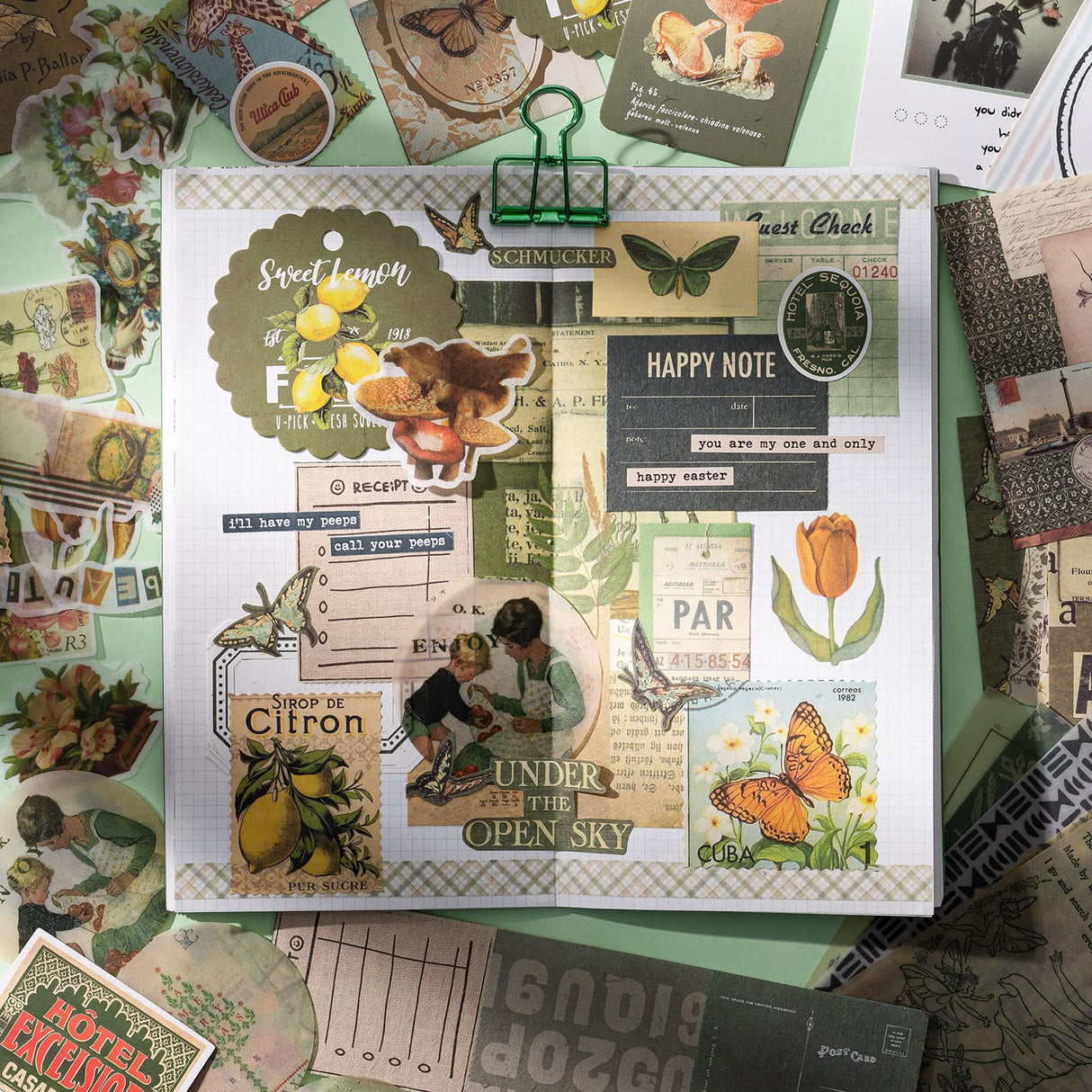 YagCu Aesthetic Scrapbook Kit, Junk Journal Scrapbooking Supplies, Vintage Journaling Set Bullet Journals Material, Large Collection for Teen Girls Women Adults Beginners, Arts Craft Ephemera YagCu