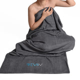 Sauna Blanket Insert Towel Kit - 3 Pcs Luxuriously Soft & Absorbent Sauna Towel Sack with Microfiber Head Towel & Headband - Sauna Accessories for Infrared Sauna Blanket Simplified Cleanup - 70" x 30" REVIIV