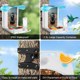 T TICCI Smart Bird Feeder with Camera Solar Powered, AI Identify Bird Species Camera Bird Feeders for Outside, Instant Notifications Bird House with Camera, IP65 Weatherproof Bird Watching Gifts T TICCI