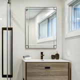 Empire Art Direct MOM-20025C-3040 Modern Squared Corner Rectangle Wall Mirror for Vanity & Bathroom Solid Wood Frame, 1"-Beveled Center, Ready to Hang, 30" x 40", Clear Empire Art Direct