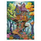 Magic Fantasy Treehouse Puzzles 1000 Piece for Adults, Nature Funny Tree Jigsaw Puzzle, Colorful Flower Plant Puzzle BBOLDIN