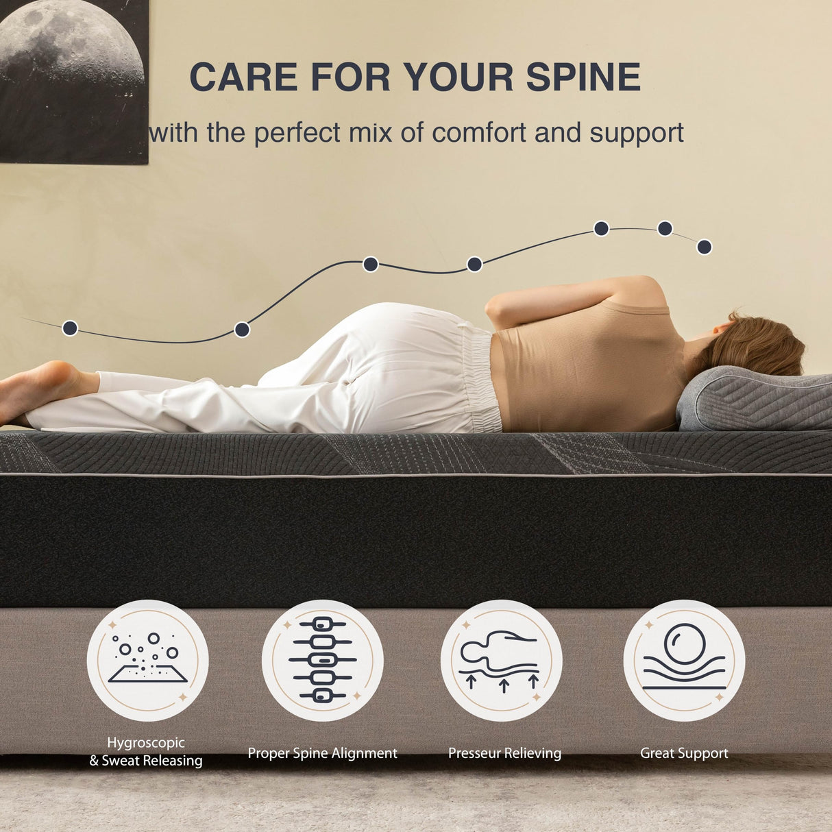 Dyonery 14 inch Full Mattress Memory Foam Mattress in a Box, CertiPUR-US Certified, Fiberglass Free, Cooling Gel Double Mattress, Made in USA, 75" × 54" × 14", Medium Dyonery