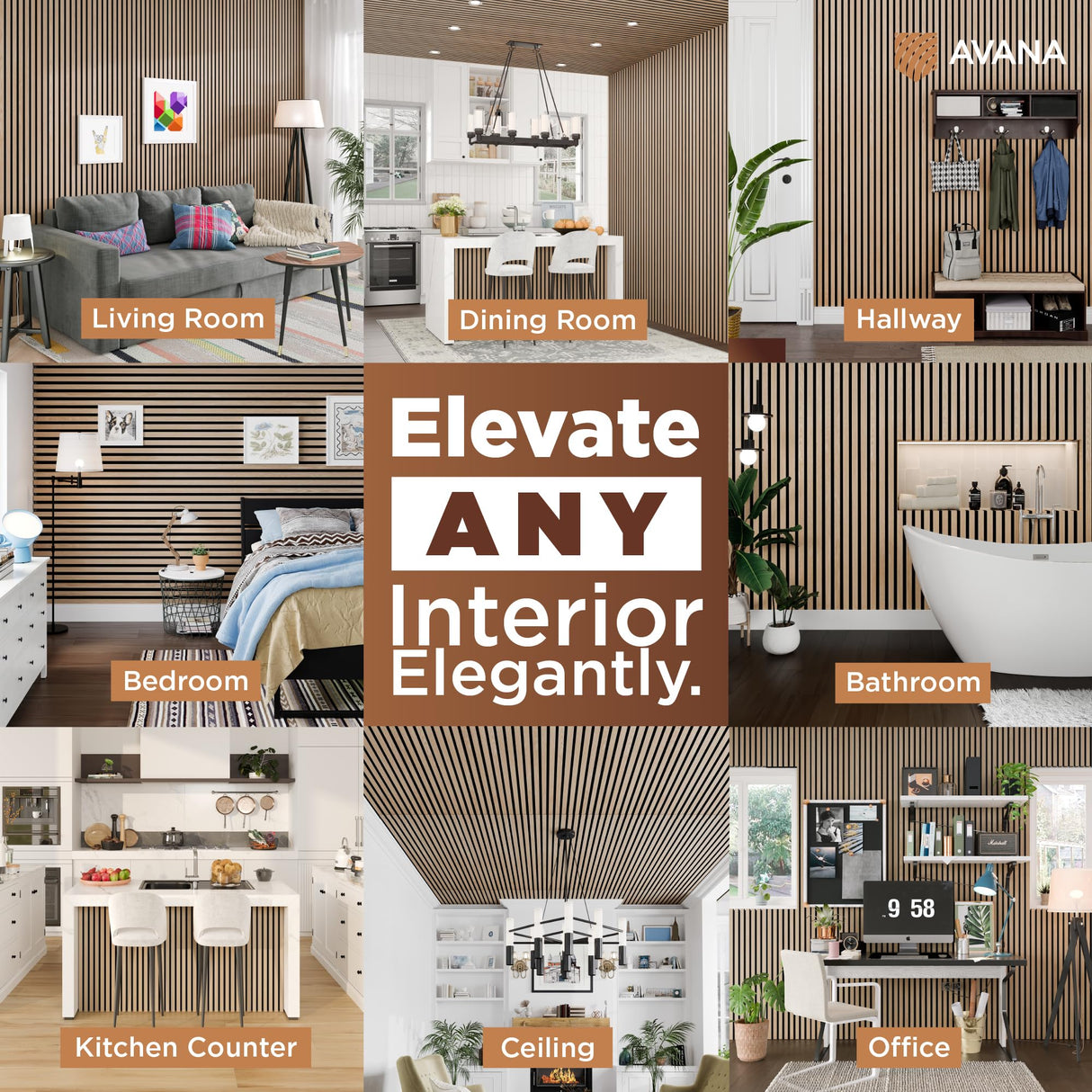 Avana Acoustic Wood Wall Panels – 94.4 X 12.6 White Oak Acoustic Panels Set Of 2 – Wall Panels For Interior Wall Decor For Homes, Offices, Studios – Sturdy And Durable Wood Panels For Wall Avana