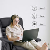 MCombo Recliner with Ottoman, Reclining Chair with Massage, 360 Swivel Living Room Chair Faux Leather 7902 (Black) MCombo