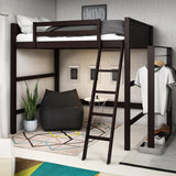 DHP Denver Espresso Full Size Loft Bed with Spacious Under-Bed Area DHP