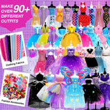 Sunrad 1500+ PCS Fashion Designer Kits for Girls with 6 Mannequins, DIY Arts & Crafts Sewing Kit for Kids Doll Clothes Making Toys, Birthday Gifts for Girls Age 6 7 8 9 10 11 12+ Sunrad