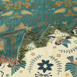 Boho Throw Blanket for Bed 100% Cotton Ultra Soft Rustic Quilt Fall Blanket Bird Floral Printed Farmhouse Decor Large Bed Blankets,60"×80" All Season Rustic Throw for Sofa Couch Chair LUTBM