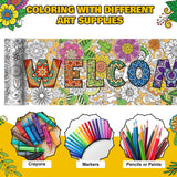 Janlaugh 3 Pack Giant Mandala Coloring Posters 9.8 Feet Long Back to School Motivational Jumbo Large Coloring Sheets Pages DIY Drawing Paper Rolls for Summer Classroom Craft Home Team Art Activity Janlaugh