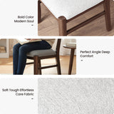 COLAMY Wooden Dining Chair with Fabric Upholstered Seat Set of 6, Modern Farmhouse Ladder Back Dining Room Chair, Solid Wood Transitional Kitchen Chair, Dark Brown COLAMY