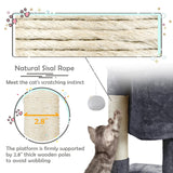 Yaheetech 23.5in Cat Tree Tower, Cat Condo with Sisal-Covered Scratching Posts, Cat House Activity Center Furniture for Kittens, Cats and Pets - Dark Gray Yaheetech