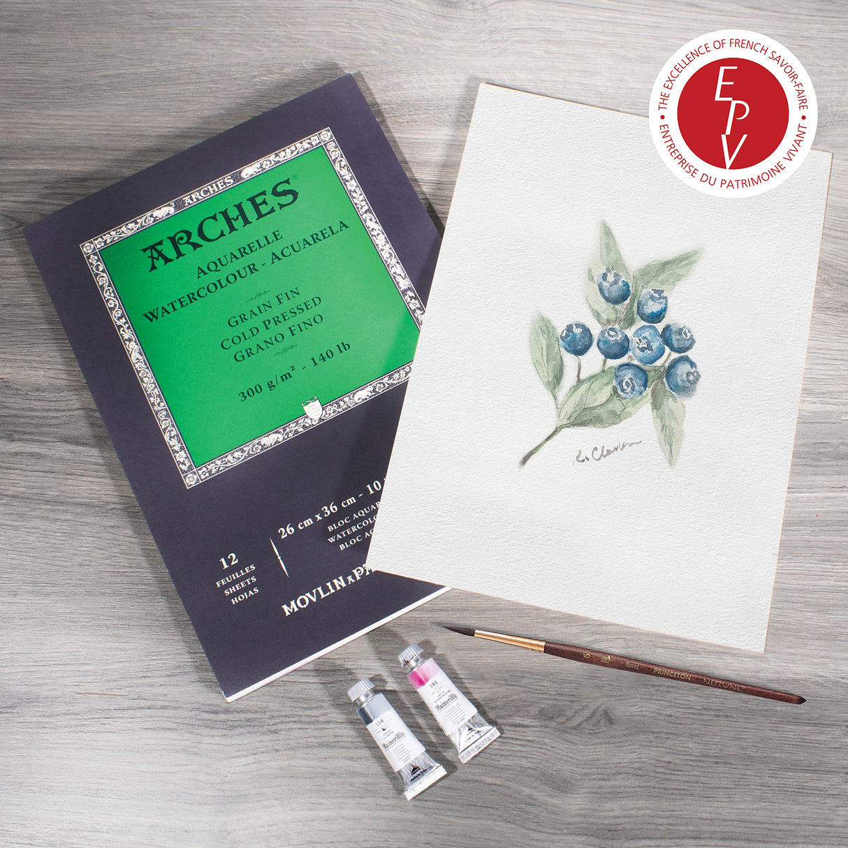 Arches Aquarelle Watercolor Pad, Cold Pressed, 140lb/300gsm, 12 Sheet, 10x14 inch, Arches Watercolor Paper 100% Cotton Arches