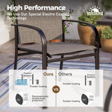 SUNSHINE VALLEY 9 Piece Patio Dining Set for 8, Rectangular Extendable Dining Table, 8 Metal Brown Chairs, Outdoor Table and Chairs Set for Lawn Backyard and Deck SUNSHINE VALLEY