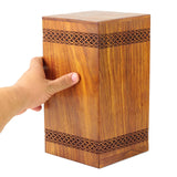 Wooden Handmade Handcrafted Laser Etching Engraved Cremation Burial & Memorial Urn for Ash Remains Storage | Adult Pet Human (Deer Christmas Generic