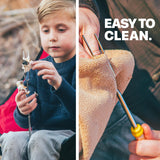 MalloMe Smores Sticks for Fire Pit Long - Marshmallow Roasting Sticks Smores Kit - Smore Skewers Hot Dog Fork Campfire Cooking Equipment, Camping Essentials S'mores Gear Outdoor Accessories 32" 5 Pack MalloMe