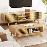 Coffee Table with Storage, Mid Century Modern Wooden Living Room Center Table, Furniture Farmhouse Wooden Coffee Table for Living Room, Oak Royal Windsor