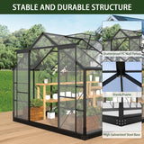 Polycarbonate Greenhouses, 8x20 FT Green Houses for Outside with 4 Adjustable Roof Vents, Walk-in Aluminum Frame Greenhouse with Sliding Doors for Backyard Garden (8x20FT) Pipleo