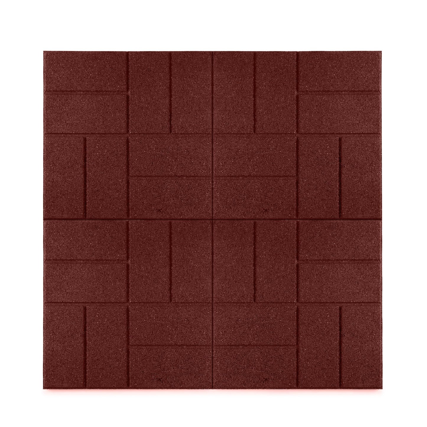 Playsafer Brick Rubber Interlocking Tiles | 16 X 16 | Easy Install for Indoor and Outdoor Use (Red, 20 Tiles)