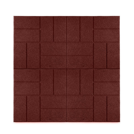 Playsafer Brick Rubber Interlocking Tiles | 16 X 16 | Easy Install for Indoor and Outdoor Use (Red, 20 Tiles) Playsafer