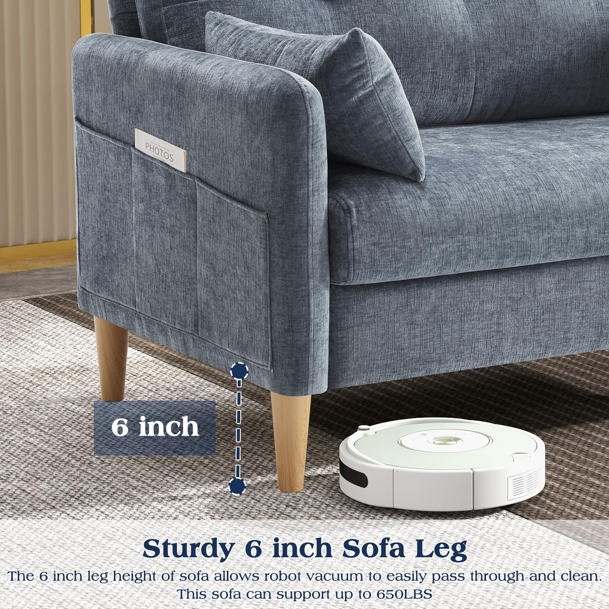 Hanherry Loveseat Sofa, 47” Small Couch for Living Room, Comfy Chenille Fabric Love Seat for Bedroom with Throw Pillow,Removable Cushion Cover,Couches for Small Space,Apartment,Dorm Hanherry