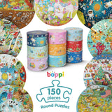 Unicorn Jigsaw Puzzle for Kids Ages 5-8 - 150 Piece Round Unicorn Kids Puzzles - Princess Puzzle with Fairies and Animals Made with 100% Recycled Card by boppi boppi
