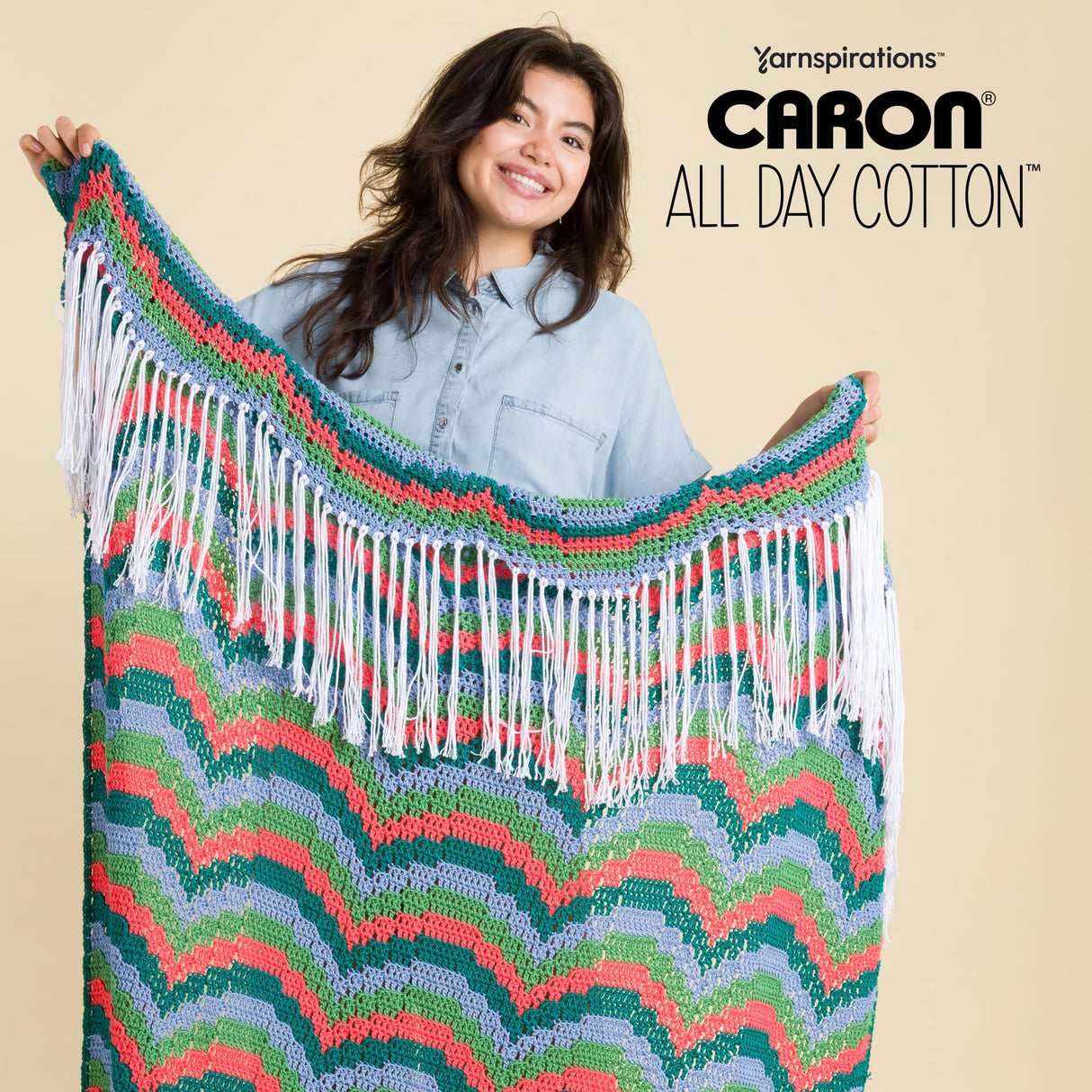 Caron All Day Cotton - 3 Pack of 173 Yards/3.52 oz Eyes Blue 100% Mercerized Cotton Yarn Caron