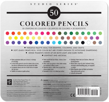 Studio Series Deluxe Colored Pencil Set (Set of 50) PETER PAUPER PRESS