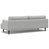 SIMPLIHOME Livingston 90-inch Wide Sofa in Mist Grey Woven-Blend Fabric, Handcrafted Mid-Century Modern Oversized 3-Seater Couch Sofa for Living Room or Family Room, Solid Wood Frame SIMPLIHOME