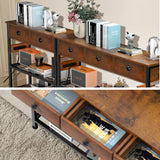 Keelian 47" Entryway Table with Outlets: Console Table with 3 Wood Drawers and Storage Shelves, USB Ports, LED Light Strip for Sofa, Living Room, Hallway, Foyer, Couch, TV and Aquarium Stand Keelian