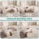 DWVO 108" Modular Sectional Couch with L-Shape Chaise, Modern Cloud Sectional Sofa with Deep Seat, Upholstered Couches for Living Room Bedroom, No Assembly Required, Beige DWVO