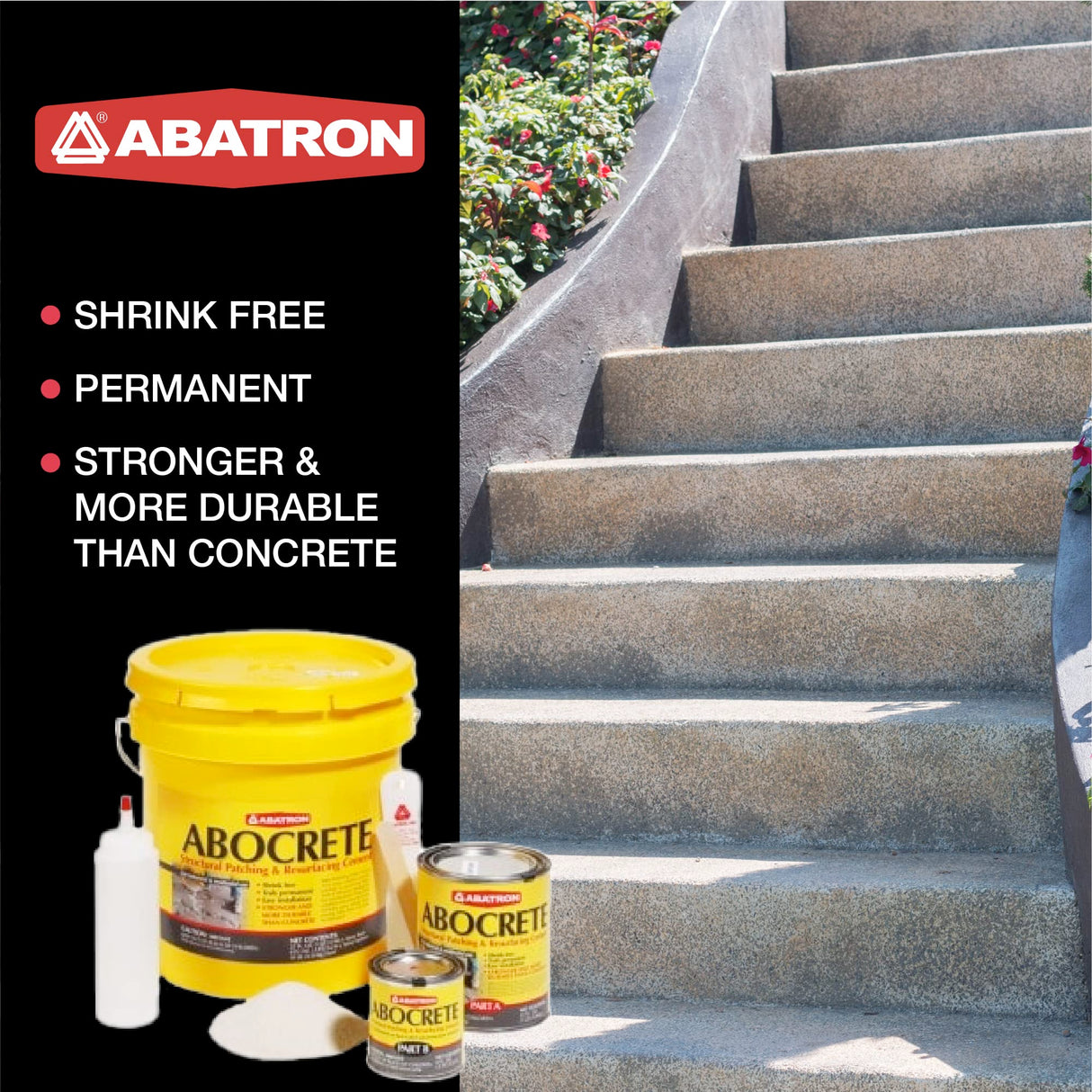 ABOCRETE- Structural Patching & Resurfacing Cement- 5 Gallon Kit- Light Gray Abatron