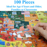 Think2Master Colorful United States Map 100 Pieces Jigsaw Puzzle Fun Educational Toy for Kids, Adults, School & Families. Great Gift for Boys & Girls Ages 4-8 to for Learning USA.23.4” X 16.5” THINK2MASTER