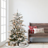 Puleo International 4.5 Foot Pre-Lit Flocked Aspen Fir Artificial Christmas Tree with 250 UL-Listed Clear Lights Puleo International