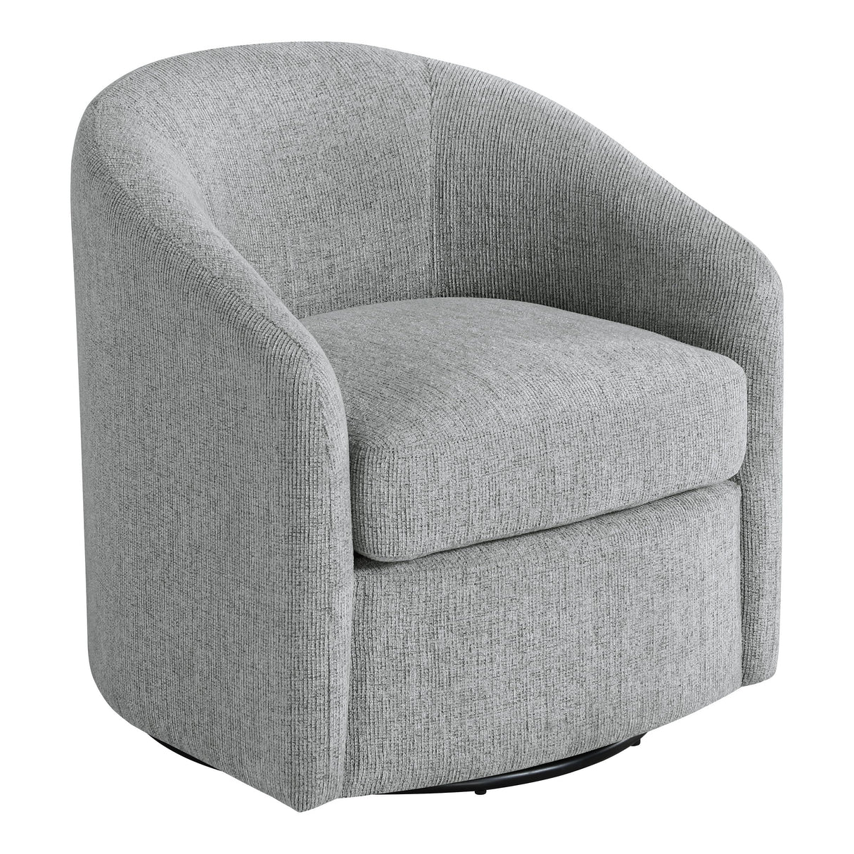 OSP Home Furnishings Bella Coastal Upholstered Barrel Swivel Chair, Dove Grey OSP Home Furnishings
