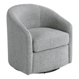OSP Home Furnishings Bella Coastal Upholstered Barrel Swivel Chair, Dove Grey OSP Home Furnishings