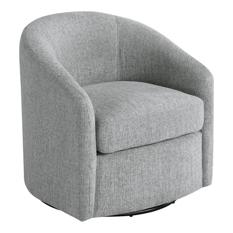 OSP Home Furnishings Bella Coastal Upholstered Barrel Swivel Chair, Dove Grey OSP Home Furnishings