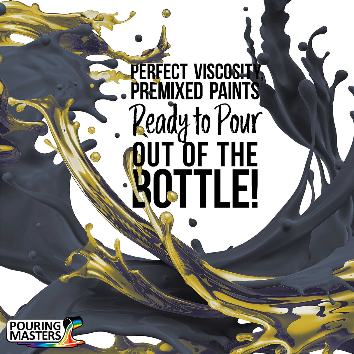 Pouring Masters 12-Color Ready-to-Pour Acrylic Iridescent Color Shifting Pouring Paint Set, with Silicone Oil & Gloss Medium, 8oz Bottles, Pour Paint Supplies for Canvas & Crafts U.S. Art Supply