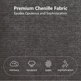 Olodumare King Grounded Bed Frame with Headboard, Cute Puff Grid Pattern Chenille Upholstered Platform Floor Bed with Sturdy Slats, No Box Spring Needed, Easy Assembly, Charcoal Grey Olodumare