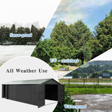 Domi 12x25FT Outdoor Metal Garage Shed, Extra Large Carport with Skylights & Dual-Entry, Backyard Storage Shed for Car, Truck, Lawn Mower and Tool, Dark Grey domi outdoor living