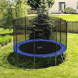 AOTOB 12 FT Trampoline Safety Enclosure Net Combo Bounce Jump for Kids Outdoor with Spring Pad Waterproof Jump Mat & Ladder AOTOB