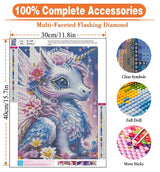 igoodom Diamond Art Kits for Adults, Unicorn Diamond Art Kits, Full Drill Round Unicorn Diamond Painting Kits, DIY Gem Art and Crafts for Home Wall Decor Gift 12x16inch igoodom