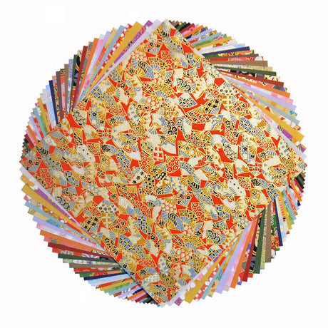 Yuzen Washi Paper 15x15cm Japanese Chiyogami Origami 80 Sheets Assortment (5.9''X5.9'') heiyemon