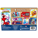 Marvel Spidey and his Amazing Friends 7 Wood Jigsaw Puzzles with Sliding Wood Storage Box- Spidey and his Amazing Friends Toys for Kids Ages 4+ Spin Master Games
